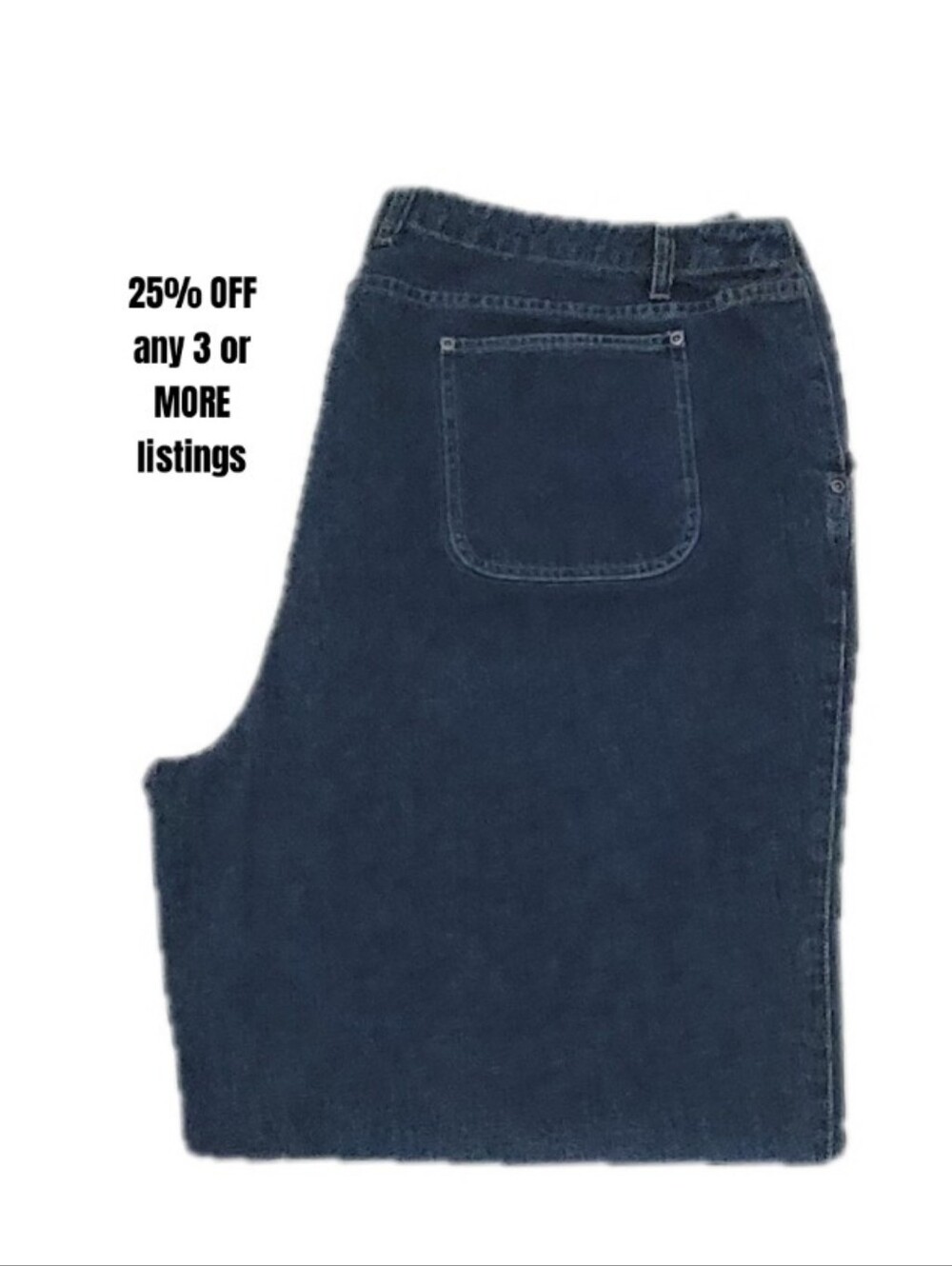 Classic Dark Blue Denim Jeans Liz Claiborne Size 18 Barrel Wide Leg Vintage